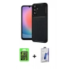 MARSİLYAN™- Galaxy S26 Plus Kılıf Eksen Form Prime - Siyah Bilvis 3D Cam Ekran Koruyucu + Raze Metal Kamera Lens - SH