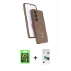 MARSİLYAN™- Galaxy S26 Plus Kılıf İz Işık Koleksiyonu - Siyah 3D Antistatik Seramik Nano Ekran Koruyucu + Raze Metal Kamera Lens - GS