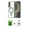 MARSİLYAN™- Galaxy S26 Plus Kılıf Nova Işık Özel Seri - Siyah 3D Antistatik Cam Ekran Koruyucu + Raze Metal Kamera Lens - SH