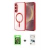 MARSİLYAN™- Galaxy S26 Plus Kılıf Nova Işık Özel Seri - Siyah 3D Antistatik Cam Ekran Koruyucu + Raze Metal Kamera Lens - GS