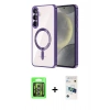 MARSİLYAN™- Galaxy S26 Plus Kılıf Nova Işık Özel Seri - Siyah 3D Antistatik Cam Ekran Koruyucu + Raze Metal Kamera Lens - GS