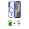 MARSİLYAN™- Galaxy S26 Plus Kılıf Nova Işık Özel Seri - Siyah 3D Antistatik Cam Ekran Koruyucu + Raze Metal Kamera Lens - GS
