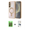 MARSİLYAN™- Galaxy S26 Plus Kılıf Nova Işık Özel Seri - Siyah 3D Antistatik Cam Ekran Koruyucu + Raze Metal Kamera Lens - GS