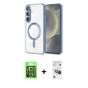 MARSİLYAN™- Galaxy S26 Plus Kılıf Nova Işık Özel Seri - Siyah 3D Antistatik Cam Ekran Koruyucu + Raze Metal Kamera Lens - GS