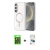 MARSİLYAN™- Galaxy S26 Plus Kılıf Nova Işık Özel Seri - Siyah 3D Antistatik Cam Ekran Koruyucu + Raze Metal Kamera Lens - SH