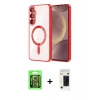 MARSİLYAN™- Galaxy S26 Plus Kılıf Nova Işık Özel Seri - Siyah 3D Antistatik Hayalet Cam Ekran Koruyucu + Raze Metal Kamera Lens - GS