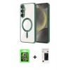 MARSİLYAN™- Galaxy S26 Plus Kılıf Nova Işık Özel Seri - Siyah 3D Antistatik Hayalet Cam Ekran Koruyucu + Raze Metal Kamera Lens - GS