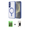 MARSİLYAN™- Galaxy S26 Plus Kılıf Nova Işık Özel Seri - Siyah 3D Antistatik Hayalet Cam Ekran Koruyucu + Raze Metal Kamera Lens - GS