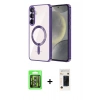 MARSİLYAN™- Galaxy S26 Plus Kılıf Nova Işık Özel Seri - Siyah 3D Antistatik Hayalet Cam Ekran Koruyucu + Raze Metal Kamera Lens - GS