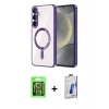 MARSİLYAN™- Galaxy S26 Plus Kılıf Nova Işık Özel Seri - Siyah Bilvis 3D Cam Ekran Koruyucu + Raze Metal Kamera Lens - GS