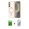 MARSİLYAN™- Galaxy S26 Plus Kılıf Nova Işık Özel Seri - Siyah Bilvis 3D Cam Ekran Koruyucu + Raze Metal Kamera Lens - GS