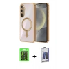 MARSİLYAN™- Galaxy S26 Plus Kılıf Nova Işık Özel Seri - Siyah Bilvis Hayalet Cam Ekran Koruyucu + Raze Metal Kamera Lens - SH