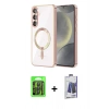 MARSİLYAN™- Galaxy S26 Plus Kılıf Nova Işık Özel Seri - Siyah Bilvis Hayalet Cam Ekran Koruyucu + Raze Metal Kamera Lens - SH