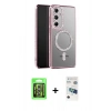 MARSİLYAN™- Galaxy S26 Plus Kılıf Siluet Işık Serisi - Siyah 3D Antistatik Seramik Nano Ekran Koruyucu + Raze Metal Kamera Lens - GS