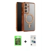 MARSİLYAN™- Galaxy S26 Plus Kılıf Siluet Işık Serisi - Siyah 3D Antistatik Seramik Nano Ekran Koruyucu + Raze Metal Kamera Lens - GS
