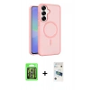MARSİLYAN™- Galaxy S26 Plus Kılıf Siluet Minimal Prime - Siyah 3D Antistatik Cam Ekran Koruyucu + Raze Metal Kamera Lens - GS
