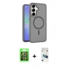 MARSİLYAN™- Galaxy S26 Plus Kılıf Siluet Minimal Prime - Siyah 3D Antistatik Cam Ekran Koruyucu + Raze Metal Kamera Lens - GS