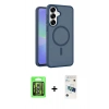 MARSİLYAN™- Galaxy S26 Plus Kılıf Siluet Minimal Prime - Siyah 3D Antistatik Cam Ekran Koruyucu + Raze Metal Kamera Lens - GS