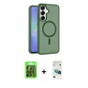 MARSİLYAN™- Galaxy S26 Plus Kılıf Siluet Minimal Prime - Siyah 3D Antistatik Cam Ekran Koruyucu + Raze Metal Kamera Lens - SH