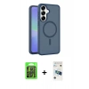 MARSİLYAN™- Galaxy S26 Plus Kılıf Siluet Minimal Prime - Siyah 3D Antistatik Cam Ekran Koruyucu + Raze Metal Kamera Lens - SH