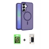 MARSİLYAN™- Galaxy S26 Plus Kılıf Siluet Minimal Prime - Siyah 3D Antistatik Hayalet Cam Ekran Koruyucu + Raze Metal Kamera Lens - GS