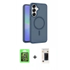 MARSİLYAN™- Galaxy S26 Plus Kılıf Siluet Minimal Prime - Siyah 3D Antistatik Hayalet Cam Ekran Koruyucu + Raze Metal Kamera Lens - GS