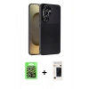 MARSİLYAN™- Galaxy S26 Ultra Kılıf Eksen Form Prime - Siyah 3D Antistatik Hayalet Cam Ekran Koruyucu + Raze Metal Kamera Lens - GS