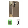 MARSİLYAN™- Galaxy S26 Ultra Kılıf Eksen Form Prime - Siyah 3D Antistatik Hayalet Cam Ekran Koruyucu + Raze Metal Kamera Lens - SH