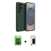 MARSİLYAN™- Galaxy S26 Ultra Kılıf Kozmos Yansıma Özel Seri - Siyah 3D Antistatik Hayalet Cam Ekran Koruyucu + Raze Metal Kamera Lens - SH