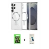 MARSİLYAN™- Galaxy S26 Ultra Kılıf Nova Işık Özel Seri - Şeffaf Pasifik Cam Ekran Koruyucu + Raze Metal Kamera Lens - SH