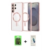 MARSİLYAN™- Galaxy S26 Ultra Kılıf Nova Işık Özel Seri - Şeffaf Pasifik Cam Ekran Koruyucu + Raze Metal Kamera Lens - SH