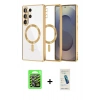 MARSİLYAN™- Galaxy S26 Ultra Kılıf Nova Işık Özel Seri - Şeffaf Pasifik Cam Ekran Koruyucu + Raze Metal Kamera Lens - GS