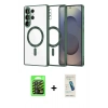 MARSİLYAN™- Galaxy S26 Ultra Kılıf Nova Işık Özel Seri - Şeffaf Pasifik Cam Ekran Koruyucu + Raze Metal Kamera Lens - SH