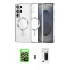 MARSİLYAN™- Galaxy S26 Ultra Kılıf Nova Işık Özel Seri - Siyah 3D Antistatik Hayalet Cam Ekran Koruyucu + Raze Metal Kamera Lens - GS