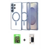 MARSİLYAN™- Galaxy S26 Ultra Kılıf Nova Işık Özel Seri - Siyah 3D Antistatik Hayalet Cam Ekran Koruyucu + Raze Metal Kamera Lens - GS