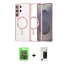 MARSİLYAN™- Galaxy S26 Ultra Kılıf Nova Işık Özel Seri - Siyah 3D Antistatik Hayalet Cam Ekran Koruyucu + Raze Metal Kamera Lens - GS
