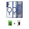 MARSİLYAN™- Galaxy S26 Ultra Kılıf Nova Işık Özel Seri - Siyah 3D Antistatik Hayalet Cam Ekran Koruyucu + Raze Metal Kamera Lens - GS