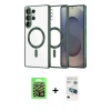 MARSİLYAN™- Galaxy S26 Ultra Kılıf Nova Işık Özel Seri - Siyah 3D Antistatik Seramik Nano Ekran Koruyucu + Raze Metal Kamera Lens - GS