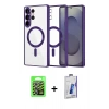 MARSİLYAN™- Galaxy S26 Ultra Kılıf Nova Işık Özel Seri - Siyah Bilvis 3D Cam Ekran Koruyucu + Raze Metal Kamera Lens - GS