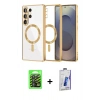 MARSİLYAN™- Galaxy S26 Ultra Kılıf Nova Işık Özel Seri - Siyah Bilvis 3D Cam Ekran Koruyucu + Raze Metal Kamera Lens - SH