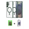MARSİLYAN™- Galaxy S26 Ultra Kılıf Nova Işık Özel Seri - Siyah Bilvis Hayalet Cam Ekran Koruyucu + Raze Metal Kamera Lens - GS