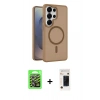 MARSİLYAN™- Galaxy S26 Ultra Kılıf Siluet Minimal Prime - Siyah 3D Antistatik Hayalet Cam Ekran Koruyucu + Raze Metal Kamera Lens - GS