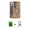 MARSİLYAN™- Galaxy S26 Ultra Kılıf Siluet Minimal Prime - Siyah 3D Antistatik Seramik Nano Ekran Koruyucu + Raze Metal Kamera Lens - SH