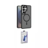 MARSİLYAN™- Galaxy S26 Ultra Kılıf Siluet Minimal Prime - Siyah Bilvis 3D Cam Ekran Koruyucu