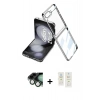 MARSİLYAN™- Galaxy Z Flip 5 Kılıf Kutup Minimal Özel Seri - Şeffaf Samsung Flip Aksesuarları + Valdez Metal Kamera Lens - KUYL