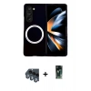 MARSİLYAN™- Galaxy Z Fold 5 Kılıf Ahenk Form Prime - Şeffaf 360 Fold Full Body + Mavi Valdez Metal Kamera Lens