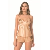 MARSiLYAN-  Gold Saten Babydoll Şort Takımı