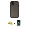 MARSİLYAN™- iPhone 11 Kılıf Ahenk Çizgi Serisi - Şeffaf 360 Full Body Arka Koruyucu + Rainbow Kamera Lens Koruma Cam - KI