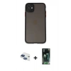 MARSİLYAN™- iPhone 11 Kılıf Ahenk Çizgi Serisi - Şeffaf 360 Full Body Arka Koruyucu + Pers Alüminyum Kamera Lens - LT
