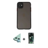 MARSİLYAN™- iPhone 11 Kılıf Ahenk Çizgi Serisi - Şeffaf 360 Full Body Arka Koruyucu + Raze Metal Kamera Lens - MI